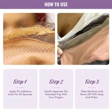 3入組/套蕾絲頭帶髮型延伸套裝,帶防水蕾絲假髮黏合劑,蕾絲假髮拆卸器&蕾絲黏合劑1.3盎司,隱形牢固貼合,防水蕾絲前假髮黏合劑 - 3 Piece Lace Glue Set - 查看 9