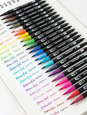 120-Color 16cm Dual Tip Marker Pen Set, Ceramic Art Supplies With Fine Line & Brush Tip, Soft Heads, Suitable For School, Ceramic Painting, Drawing, Writing, Diary, Can Be Used For Halloween, Thanksgiving, Valentine's Day, Mother's Day, Carnival, Easter (Random Styles)
