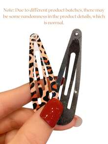 1pair Leopard Pattern Hair Clips, Retro Horse Pattern & BB Clips, Y2K Style Hair Accessories For Girls - Multicolor - View 9