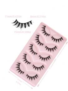 5 pares de pestañas postizas esponjosas de estilo de caricatura anime, aspecto natural para maquillaje diario - Pestañas Spiky Manga - Ver 6