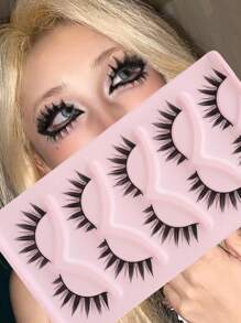 5 pares de pestañas postizas esponjosas de estilo de caricatura anime, aspecto natural para maquillaje diario - Pestañas Spiky Manga - Ver 1