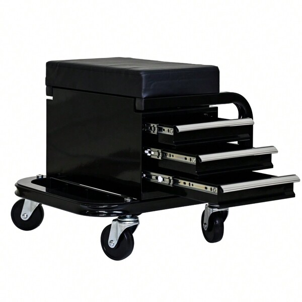Work Bench For Garage With Pegboard Drawers And Cabinets Heavy Duty Metal Frame Tool Bench, And Workshops With 360 Degree Swivel Wheels,Ideal Mechanical Bench Or Workshop Bench