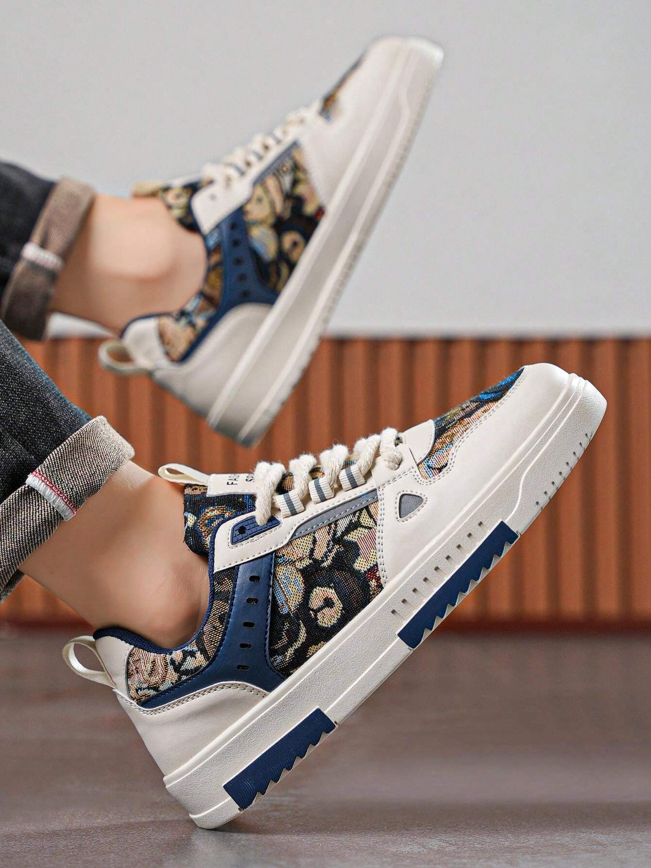 (Size Runs Small) Men's New Graffiti Random Print Fashion Skate Casual Sneakers,  | ChicGrl