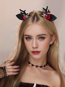 2pcs New Halloween Hair Clip, Pumpkin Ghost Skull Hair Accessory, Ghost Festival Party Dress, Headwear Hair Clip Suitable For Parties, Dances, Halloween Use Witch