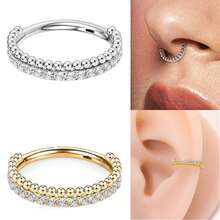16G 鼻中隔环 方晶锆石鼻环 身体穿孔首饰 适用于鼻中隔/鼻子/耳轮/耳甲/软骨耳环 - 1 Pcs CZ 穿刺首飾 - 查看 3