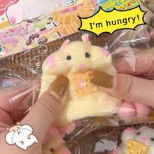 1 件可爱仓鼠挤压玩具，超柔软感官坐立不安玩具，缓解压力玩具，适用于成人缓解焦虑的礼物（仓鼠）*手工制作的产品，脚的形状和颜色略有偏差 - 彩色 - 查看 3