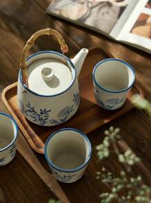 DearDali 一套450毫升复古日式手绘可重复使用冷泡茶壶，家用茶具套装，斋月礼物