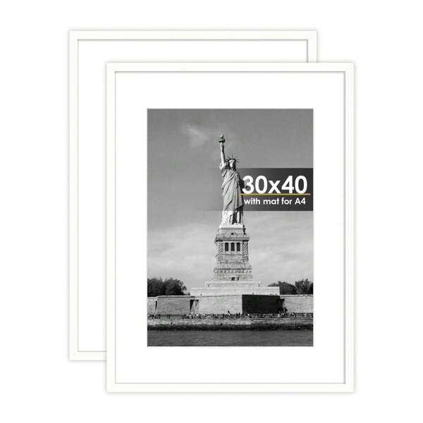 2pcs White Cardboard Picture Frames, Modern Home Decor Wall Display Frames, Home Decor Art Accessories, With Cardboard Inserts