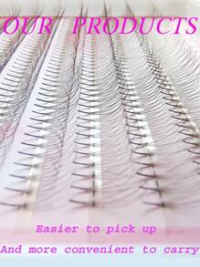 480 sợi/hộp, lông mi giả 3D màu nâu và đen, dày 0.05mm, dạng chùm, tiện dụng, mềm mại và tự nhiên, nối mi thủ công. - màu nâu - Xem 5