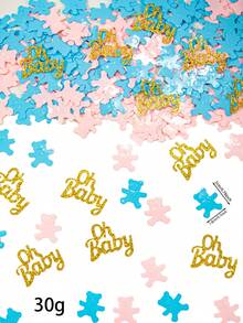 15/30/50g 性别揭示婴儿洗礼心形五彩纸屑 圆形五彩纸屑熊五彩纸屑兔子五彩纸屑脚印五彩纸屑瓶皇冠五彩纸屑性别揭示闪亮婴儿服装派对桌性别揭示派对桌婚礼装饰（粉色、蓝色、金色）婴儿洗礼家庭装饰礼物 - 彩色 - 查看 34