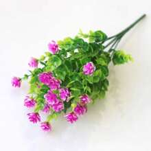 1 pieza Flores artificiales, plantas artificiales resistentes a los rayos UV, plantas de plástico para exteriores, plantas artificiales que no se descoloran para decoración de verano al aire libre