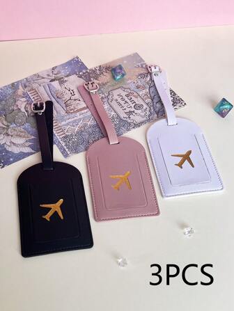 3pcs Luggage Tags For Suitcases Bag Tags For Luggage With Privacy Protection And Stainless Steel Buckle Soft And Slim, Lightweight Durable Suit For Luggage,Travel Bag, Suitcase ,Backpack, Sports Gear,Trolley Case And So On Bag For School School Accessories School Stuff