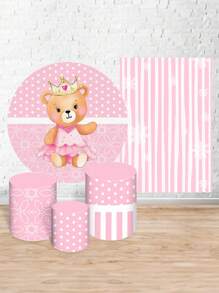 Round Panel Cover Kit + Trio Cylinder Covers + Sublimated Rectangular Panel Cover Party And Birthday Decoration Various Themes Children Royalty Teddy Bears Girl Boy - 套件 5 件 2179 - 查看 2