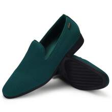 Mens Loafers Dress Shoes Slip On Driving Shoes Tuxedo Suit Shoes - Màu xanh lá cây đậm - Xem 4