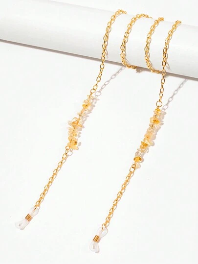 1 st. bohemisk kristalldekorerad metallglasögonkedja, glasögonkedja, moderiktig glasögonkedja, silikonhalksäker kedja, modeglasögon, glasögontillbehör, glasögonband, maskrem, utmärkt present