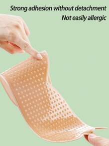 1pc Seamless Invisible Adhesive Silicone Nipple Covers, One Piece Natural Lift, Suitable For All Clothing, Christmas - Apricot - View 9