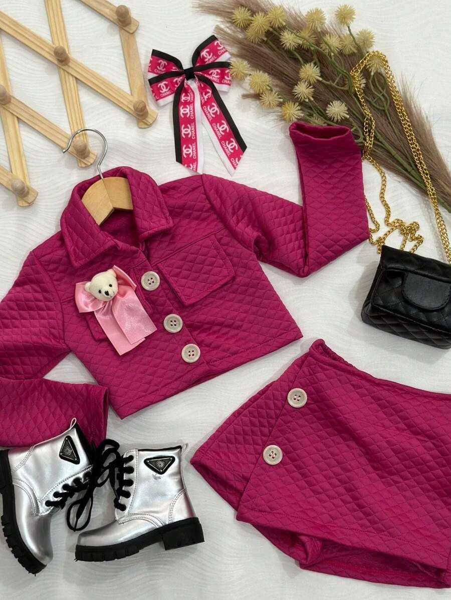 Krica Kids - Ursa Set In Matelassê - Màu Hồng Tươi - Xem 1