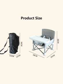 Toddler Travel Booster Seat, Compact Folding Eating Camping Beach Lawn Chair With Removable Tray Indoor Outdoor