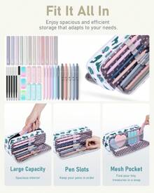 39 PCS Aesthetic School Supplies With Cute Pen Case, 12 Pastel Highlighters, 5 Black Ink Gel Pens, 6 Mechanical Pencils Set 0.5 & 0.7 Mm For Students Stationary College Essentials