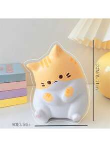1pc Cartoon Cat Squeeze Toy Stress Relief Desktop Decoration, Novelty Gift, Desk Accessory - Multicolor - View 10