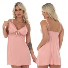 Kit 2 Camisolas Com 2 Rosquinha Amamentação Proteção Para Seio De Amamentar - Multicolorido - Visão 5