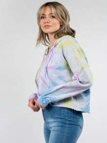 WANDERLUX Tie Die Oversized Cropped Sweatshirt