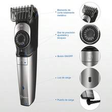 Cortapelos Multifuncional 5 en 1 para Hombres - Recortadora de Barba, Cuerpo, Bigote y Nariz, Kit Recargable por USB, con Pantalla de Precisión Ajustable y Cuchillas Autoafilables - Negro - Ver 3