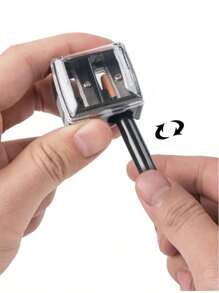 Temperamatite a doppio foro, disponibile in 4 colori, adatto per matite per eyeliner, matite per sopracciglia e penne cosmetiche, temperamatite portatile multifunzione, accessori per il trucco, economico, decorazione per la stanza, vanità, viaggio, camera da letto, accessori per il trucco, economico, riempimento calze natalizie, strumenti per il trucco, roba economica, regali, regali per donne, regali di Natale