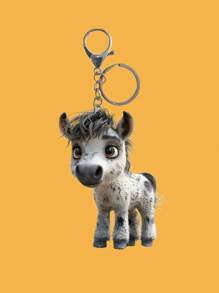 1 件 3D 马设计休闲可爱亚克力钥匙扣或包包饰品，适合送给朋友的派对/街头风格礼物 - 彩色 - 查看 18