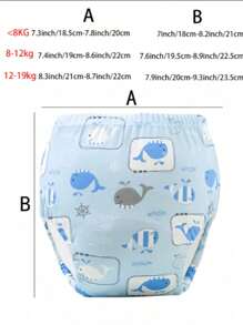 2/3 件装可重复使用防水婴儿训练裤、可洗尿布垫、如厕训练尿布套（多种图案）婴儿沐浴家庭装饰礼物 - 彩色 - 查看 7
