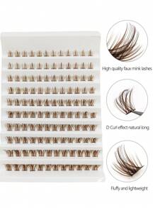 Asiteo DIY Brown Lashes 120pcs Soft Fluffy And Wispy False Eyelashes Natural Long Faux Mink Lashes Reusable Makeup Extension - D - View 3