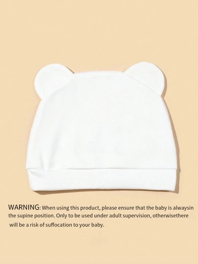 1pc Traceable 100% Cotton Newborn Baby Beanie, Anti-Startle Cap, Warm Hat, Suitable For All Seasons, Soft & Skin-Friendly