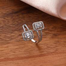 1pc Women's Fashion Versatile Adjustable Cubic Zirconia Ring