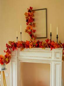 1 mảnh trang trí mùa thu, dây leo lá phong, trang trí sân vườn Halloween, dây leo nhân tạo để trang trí cửa ra vào và cửa sổ, thích hợp cho Giáng sinh và lễ tạ ơn, trang trí Halloween, trang trí ngoài trời trong nhà, trang trí tiệc, trang trí làm vườn ngoài trời, trang trí thang cuốn hành lang, trang trí bàn, trang trí lễ tạ ơn, Trang trí tường - Nhiều màu - Xem 2