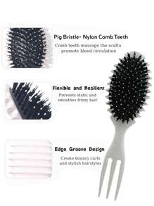 Curl Defining Brush,Curl Define Styling Brush,Shaping And Defining Curls For Women To Reduce Pulling And Curl Separation - Multicolor - View 3