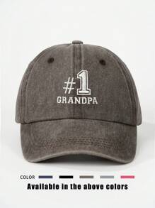 1 件刺绣“1 GRANDPA”水洗棒球帽，可调节户外防晒休闲帽，适合春季、秋季、旅行、海滩、Y2K 风格年轻人 - 刺繡 - 查看 12