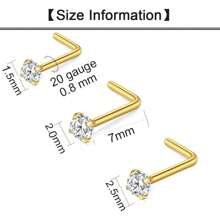 Nose Rings Hoop Nose Rings For Women 20g Nose Rings Studs L Shape Nose Piercings Nose Ring Surgical Steel Corkscrew Nose Rings Hoops