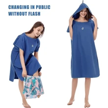 MUTAO Unisex Microfiber Quick Dry Beach Poncho With Storage Case, Portable Bathrobe For Bathroom, Surfing, Swimming, Beach Changing Cape, One Size Fits All,Women Valentine Gift Birthday Boyfriend Girlfriend Summer Wedding