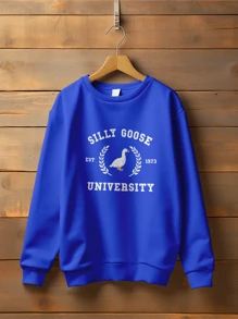Blouse Sweatshirt Silly Goose University CANGURU 2423 FLUXOGEEK - 寶藍色 - 查看 1