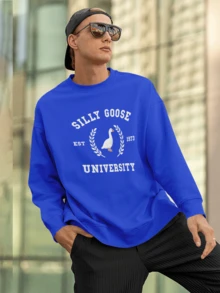 Blouse Sweatshirt Silly Goose University CANGURU 2423 FLUXOGEEK - 寶藍色 - 查看 3