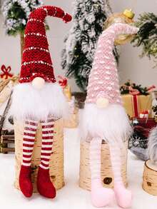 1 Pièce, Décorations De Noël, Décorations De Poupée Naine Sans Visage En Peluche Tricotée, Ornements De Vitrine De Fête De Noël À La Maison, Décoration De Centre Commercial