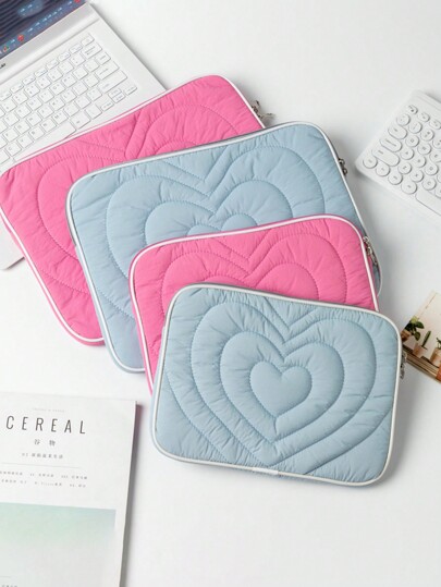 1 Stück einfache gesteppte Tablettasche Liebe, tragbare Tablettasche, Aufbewahrungstasche für Tablets, 11 Zoll, 13 Zoll