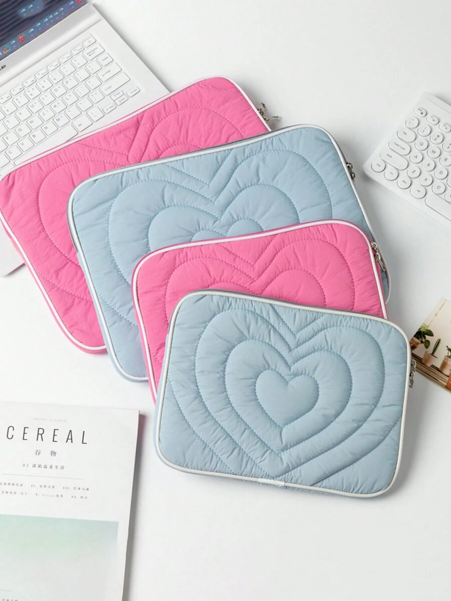1 Stück einfache gesteppte Tablettasche Liebe, tragbare Tablettasche, Aufbewahrungstasche für Tablets, 11 Zoll, 13 Zoll