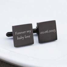 Personalized Cufflinks, Handwritten Cufflinks, Fiancé Gift, Wedding Gift, Husband Gift, Custom Cufflinks, Father's Day Gift - Multicolor - View 5