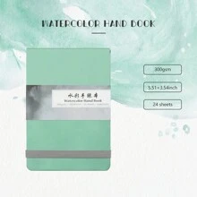 Libro de dibujo SeamiArt 300 g/m² Papel para acuarela de grano medio, 24 hojas, dos colores verde y rosa, para acuarela, acrílico y pintura con marcador