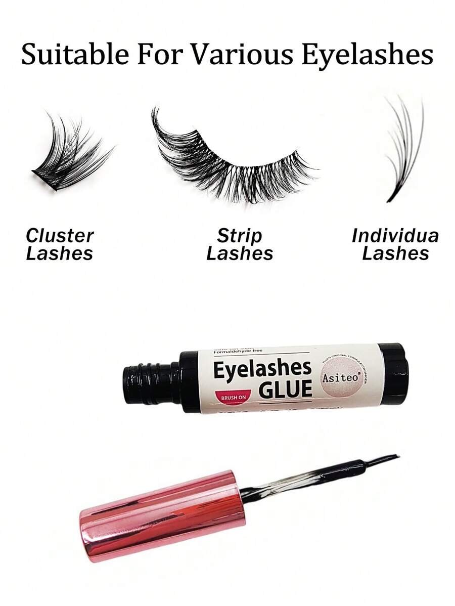 Asiteo 1pc Hypoallergenic False Eyelash Glue 5g, Waterproof Gel