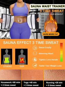 女士腹部脂肪腰部训练器 | 强力腹部控制和腹部塑形 | 产后腹部包裹和桑拿腰带 - 黑色 - 查看 6