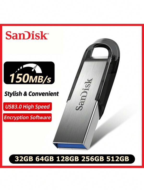 SANDISK Sandisk USB3.0 Pendrive SDCZ73 Ultra Flair 512GB 256GB 128GB PEN DRIVE 64GB 32GB USB Flash Drive Memory Stick Metal High-Speed Reading And Writing Security Encryption For Vehicle-Mounted Computer Office