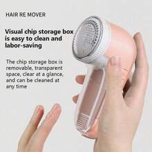 Usb Powered Lint Remover, Portable Fabric Shaver Clothes Fuzz Razor, Sweater Shaver For Clothing, Couch, Carpet, Curtain - Pink - View 7