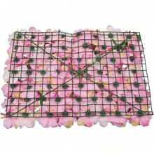 CNCEST 12 Pack Artificial Flower Wall Panels 24" X 16" Flower Wall Panel Wall Backdrop Faux Hydrangea Rose Flower Backdrop Panels For Flower Wall Decor Wedding Party Event Decoration Party Favors Room Decor Bride - Pink - View 12